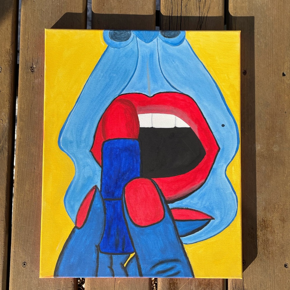 Lips painting, lipstick